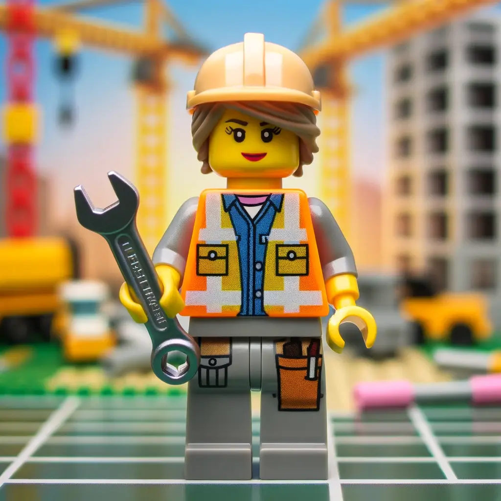 Construction worker minifigure.